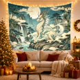 thumbnail image 3 of Qilin on Rocks with Moonlit Mountains and Waterfall, Mystical Fantasy for Mythical Creature Lovers, East Asian Art Decor, Housewarming Gift, Tapestry Wall Hanging for Bedroom and Living Room, 3 of 7