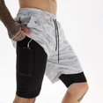 thumbnail image 5 of Swimming Shorts Men, Swimming Trunks With Compression Liner 2 In 1 Quick Dry Stretchy Mens Swim Shorts Surfing Beach Shorts With 2 Zipper Pockets s202, 5 of 5