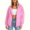 thumbnail image 4 of Enjoytime Womens Hoodies Long Sleeve Casual Zip Up Sweatshirt Fall Fashion Solid Color Lightweight Hoodie Jacket, 4 of 7