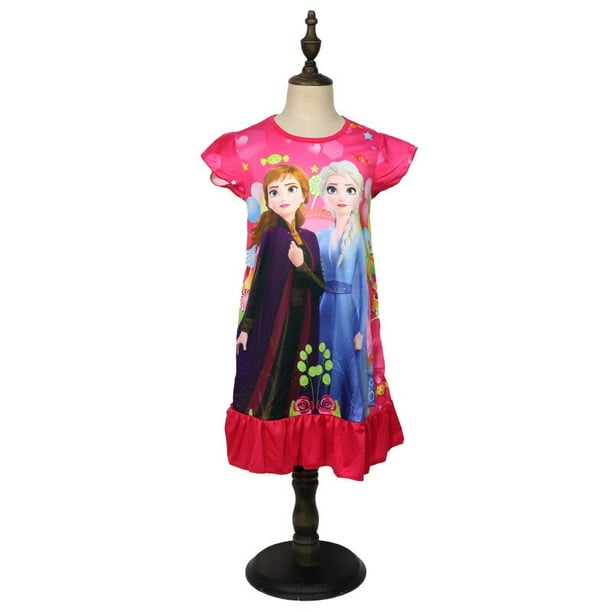 2023 vestido de princesa de Disney para niñas ropa de verano ropa para niños Frozen 2 Anna Elsa pijamas para niños cumpleaños Casual disfraz 140 Gao Jinjia LED