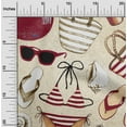 thumbnail image 2 of oneOone Rayon Maroon Fabric Beach Dress Material Fabric Print Fabric By The Yard 56 Inch Wide, 2 of 4