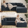 thumbnail image 5 of Muumblus Modular Sectional Sofa, Oversized L-Shape Cloud Couch, Modern Corduroy Sleeper Couches for Living Room, No Assembly Required, Dark Grey (Right Facing Chaise), 5 of 11