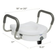 Equate Raised Toilet Seat with Handles, 5 Seat Riser with Arms, Fits Most Toilets, 350 lb Capacity