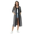 thumbnail image 4 of Robes for Women, LOFIR Womens Robes Zip Up Front Full Length Lightweight Summer House Coat for Womens Ladies with Zipper 3/4 Sleeve Pocket, 4 of 8