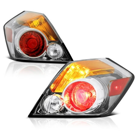 Nissan Altima Tail Light Cover - VIPMOTOZ Chrome Housing Tail Light Lamp Assembly For 2007-2012 Nissan Altima 4-Door Sedan