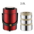 thumbnail image 1 of Boîte à Lunch Portable Extérieure Grande Capacité Isolation sous Vide 304 Acier Inoxydable Bento Conteneur Alimentaire Étanche Contenant Isotherme Alimentaire Rouge-2l, 1 of 6
