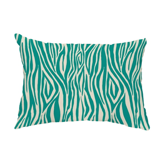 Simply Daisy, 14" x 20" Wood Stripe Jade Decorative Abstract Outdoor Throw Pillow