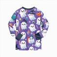 thumbnail image 6 of KPVEVIQ Girls Boys Halloween Pajamas Set Sleepwear Pumpkin Pjs Toddler Ghost Graphic Long Sleeve Jammies Kids Sleepwear,4-5 Y, 6 of 9