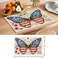 thumbnail image 6 of 4th of July Placemats Set of 8 Independence Day Butterfly Botanical Place Mats Indoor Wipeable Table Mats Washable Cloth Dining Table Placemats for Kitchen Holiday Party Home Decor 13x19 Inch, 6 of 9