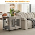 thumbnail image 2 of GIKPAL 27-Inch Dog Crate with Pads, 2-Door Heavy-Duty Indoor Wooden Dog Cage on Wheels for Small to Medium Dogs up to 30 lbs,Gray, 2 of 9