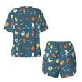 thumbnail image 5 of Lsque Sports Ball Women's Short-Sleeved Pajama Set - 2 Piece Soft and Lightweight Sleepwear Set-Large, 5 of 9