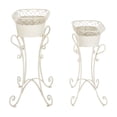 thumbnail image 4 of SAFAVIEH Hendrick Solid Outdoor Patio Planters, Pearl White, Set of 2, 4 of 8