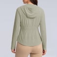 thumbnail image 5 of Hurxie Womens Athletic Jacket Hoodie Zip Up Cropped Lightweight Jackets UPF 50+ Sun Protection Long Sleeve Workout Shirt Beige,L, 5 of 7
