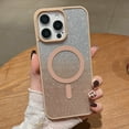 thumbnail image 3 of Designing for iPhone 16 Plus Phone Case,Compatible with Mag-Safe,Bling Sparkly Gradient Glitter Back,Shockproof Drop-proof TPU Frame,Luxury Rugged Phone Case for iPhone 16 Plus,Desertgold, 3 of 7
