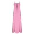 thumbnail image 6 of Yteetum Summer Dresses for Women Sleeveless Boho Print Tie Shoulder Spaghetti Strap Backless Cami Dresses Sundress Casual Solid Loose Comfy Travel Vacation Beach Dress, 6 of 9