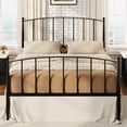 thumbnail image 2 of Sha Cerlin Full Size Metal Platform Bed Frame with Victorian Style Iron-Art Headboard and Footboard, Black, 2 of 9