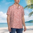 thumbnail image 5 of Balery Rose Gold Pink Glitter Print Men's Hawaiian Shirts Short Sleeve Beach Shirt Relaxed Fit Vacation Button Down Shirts-Medium, 5 of 9