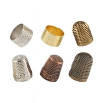 TOP! 6 Pieces Sewing Thimble Finger Protector,Adjustable Metal Shield Protector for Embroidery Needlework