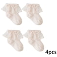 thumbnail image 2 of LYMAYTER 4 Pack Summer Socks for Toddler Baby Girl Ruffle Socks Soft Breathable Cotton Socks 0-8Y, 2 of 7