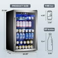 thumbnail image 7 of Crzoe Wine Cooler 37 Bottle Freestanding Fridge with Stainless Steel Reversible Glass Door, 145 Can Beverage Refrigerator Quiet Compressor for Home Kitchen Bar, 4.5 Cu.ft Silver, 7 of 7