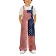 thumbnail image 5 of CAIXIA American Flag Overalls 4th Of July Outfits For Girls Boys 250th Anniversary Patriotic Romper With Pocket, 5 of 6