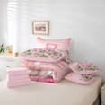 thumbnail image 6 of Manfei Personalized Initial 7-Piece Twin Bedding Sets,Bow Alphabet Bedding Comforter Set,Bling Rose Breathable Sheet Sets,Lightweight Sequin Room Decor,Reversible, 6 of 8
