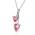 thumbnail image 2 of Galaxy Gold 14K White Gold Pink Topaz and Peridot Heart Necklace - August Birthstone - Hope & Creativity - 16" to 24" - Fine Jewelry for Women, 2 of 3