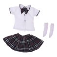 thumbnail image 1 of kusrkot 1/3 BJD Classique Étudiants Fille Uniforme Robe Bas Costume DIY Poupée Habiller, 1 of 9