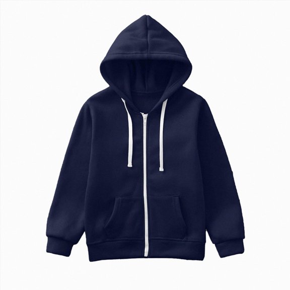 UAYOTSE Boys Hoodie Sweatshirt Full Zip Up Casual Long Sleeve Solid Jacket Kids Lightweight Outwear,Sizes 10-11 Years