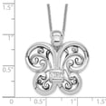 thumbnail image 7 of Sterling Silver Antiqued CZ Angel of Courage 18in Necklace and Pendant, 7 of 7