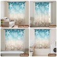 thumbnail image 6 of Teal Ombre Coastal Sheer Curtains 63 Inches Long, Sea Nautical Summer Beach Starfish Coral Light Filering Curtains, Breathable Simi Curtain Privacy Drapes for Living Room Bedroom Window Treatment, 6 of 9