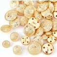 thumbnail image 4 of 50Pcs Metal Blazer Buttons Flat Round Brass Buttons with Badge 15mm 18mm 20mm 23mm 25mm Vintage Suits Button Set for Blazer Suits Coats Uniform and Jacket - Golden, 4 of 9