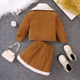 thumbnail image 4 of Sngxgn Girls Dresses 2 Piece Outfit Dress with Crop Button up Blouse Clothing(Brown,130), 4 of 9