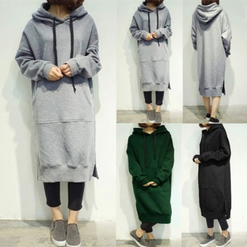 hooded maxi sweatshirt dress