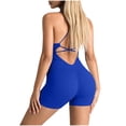 thumbnail image 7 of Gamivast Workout Bodysuits for Women One Piece Ribbed Spaghetti Strap Romper & Biker Shorts Jumpsuit Yoga Unitard Stretchy Gym Activewear Sporty, 7 of 7