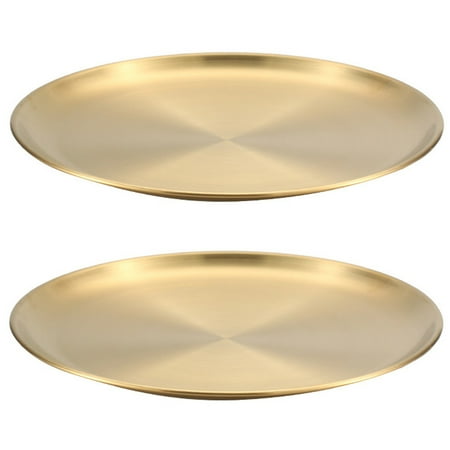 

Stainless Steel Plates Set Stainless Steel Plates 2 Set Round Dinner Dishes Metal Plates Great for Picnic Outdoor Camping Plate Shatterproof