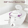 thumbnail image 5 of Kekoy Swivel Shower Chair, 360° Rotating Shower Seat with Backrest for Elderly and Disabled, Height Adjustable Tub Bench for Inside Shower Stool & Bath Tub Seat for Narrow Space, 5 of 9