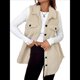 thumbnail image 3 of Chaleco Sin Mangas para Mujer, Chaqueta de Invierno Cálida con Botones Albaricoque M, 3 of 9