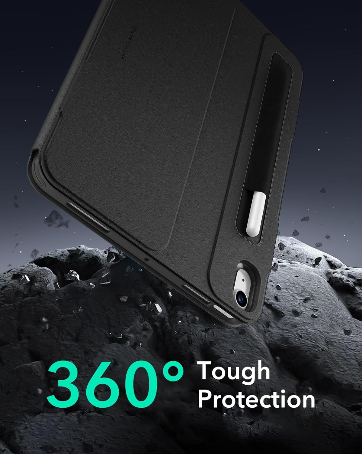 ESR Case Compatible with iPad Air 11 Inch M4/M3/M2 (2026-2024) & 5th/4th Gen 10.9 Inch (2022/2020), Removable Magnetic Cover with Adjustable Stand, 9 Angles & Raised Display View, Black