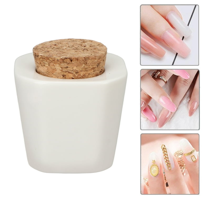 Nail Art Brush Cleaner Holder, Gel Polish Remover Nail Brush Cleaner  Container Cup Ceramic For Nail Liners For Nail Salon 