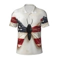 thumbnail image 2 of Daiia American Flag Butterfly Wall Pattern Men’s Polo Shirts,Solid Deck Shirt,Classic Fit, Breathable Cotton Polo for Casual and Sport Wear-X-Large, 2 of 7