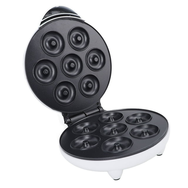Rapid Warming Mini Donut Maker Machine, Intelligent Temperature Control, Non Stick Coating, ABS SUS Aluminum, Easy Cleaning, 7 Small Doughnuts, Kid Friendly