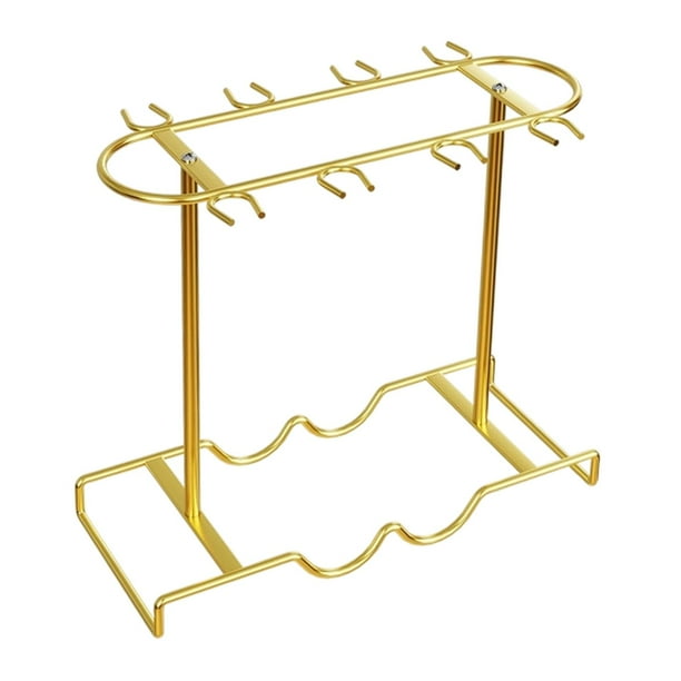 Soporte de vasos de encimera, estante de almacenamiento de copas de mesa, estante para armario, comedor Oro