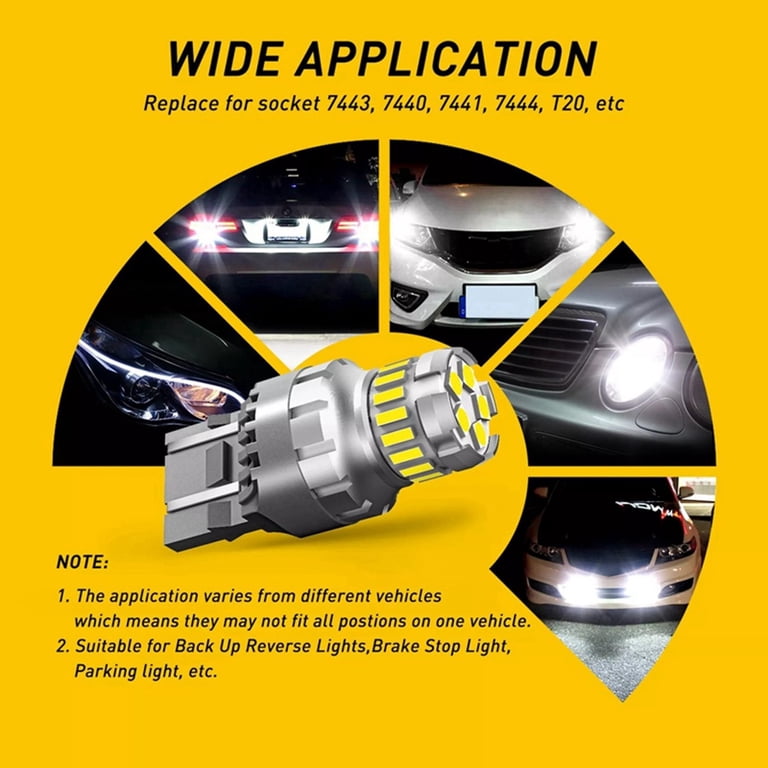 W21w Bulb T20 7440 / 7443 LED Canbus Reverse & Brake Light Bulbs ...