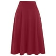 thumbnail image 4 of RUTAYY Women Comfy Basic Solid Color Stretch A-Line Flared Knee Length Skirt Casual Travel Skirts, 4 of 4