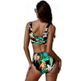 thumbnail image 3 of Avamo Women Two Piece Swimsuit High Waist Bikini Set Swimwear Beachwear Tops+Bikini Bottoms Bathing Suit Ladies Push Up Padded Backless Floral Swimming Costumes, 3 of 3