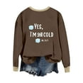 thumbnail image 6 of XPMWRP Women's Crewneck Long Sleeve Loose Sweatshirts Vintage Funny Letter Printed Fashionable Casual Pullovers Tops Brown XL, 6 of 7