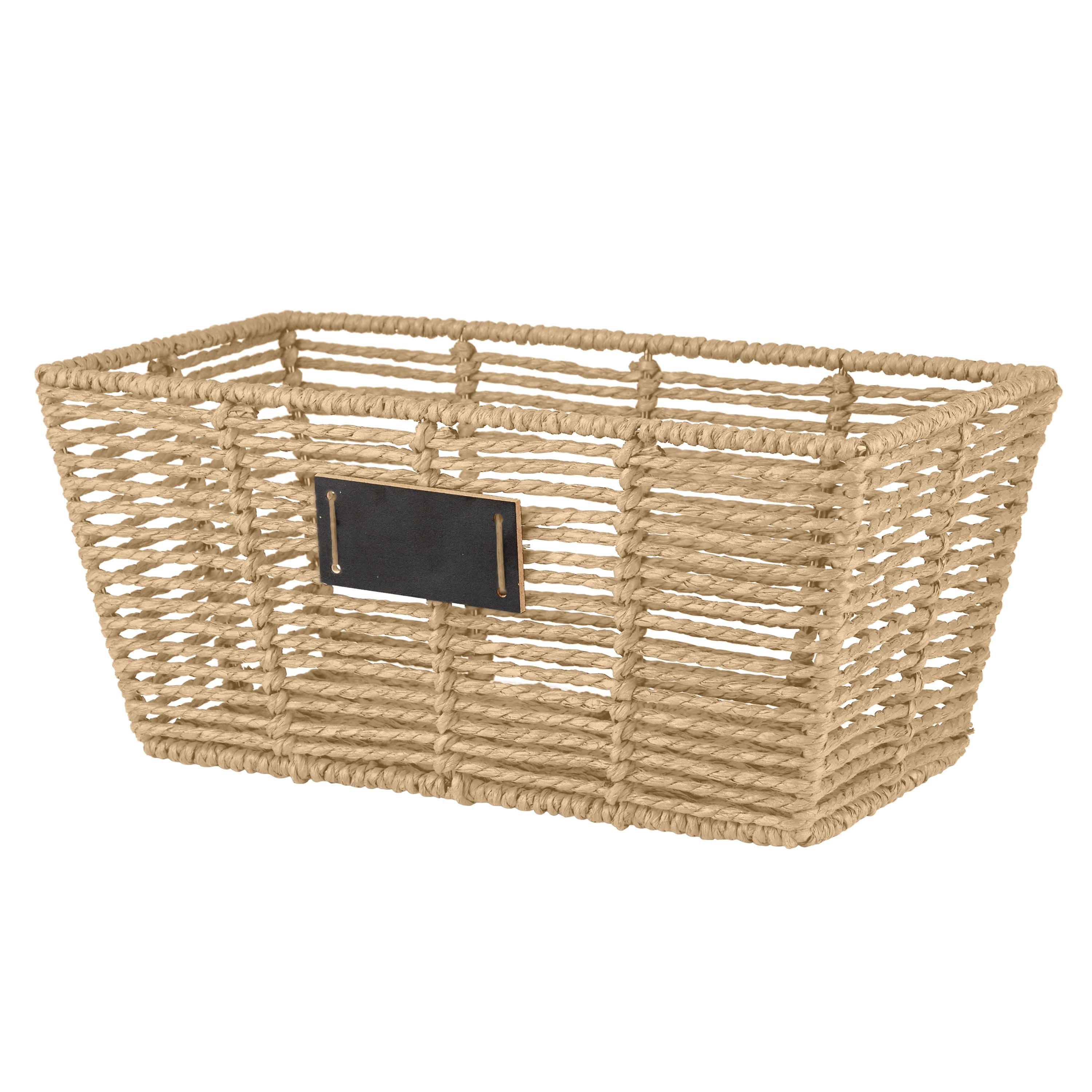 Simplify Medium Shelf Storage Tote Organizer Natural Color 12.9x6.4x5.7 Inches | Storage Basket for Organizing | Closet Shelf Bins Container