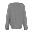 thumbnail image 6 of Basic T Shirts for Women Women's Fashion Solid Color Round Neck Long Sleeve T-shirt Casual Autumn Tops, 6 of 7