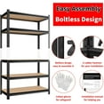 thumbnail image 6 of Kitchen Shelves, 5-Tier Adjustable Storage Shelves, Metal & Wood Pantry Shelf Organizer, Modern Kitchen Shelving Unit, for Garage, Utility Storage, 72" H x 35.4" W x 15.7" D, 6 of 13